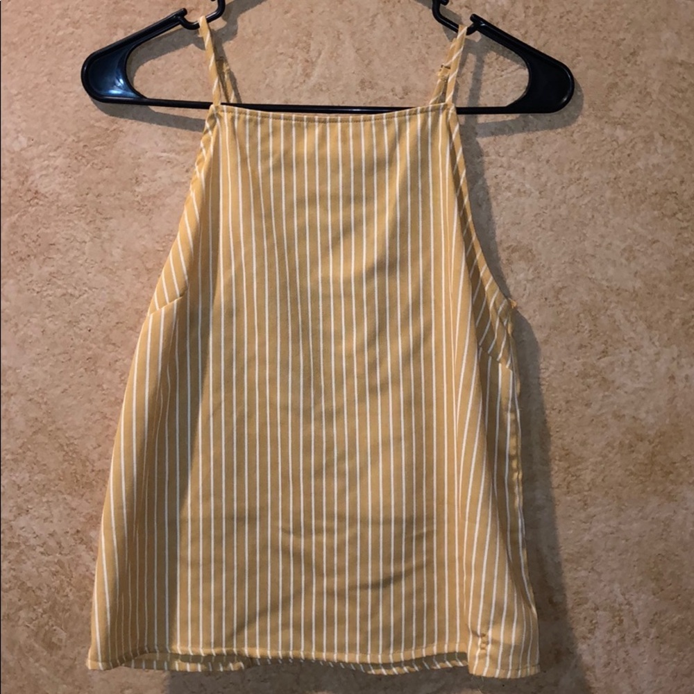 Super cute yellow and white tank